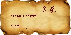 Kling Gergő névjegykártya